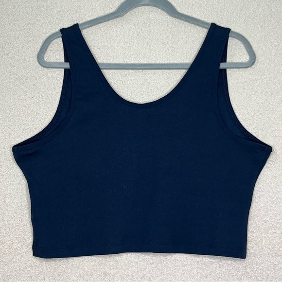 Bp Cropped Snap Button Tank Top-Navy Blue-Women’s 2X-Casual-Ribbed-Summer-NEW - Picture 5 of 7